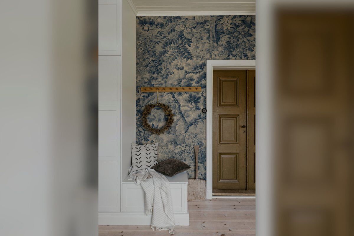 Welche Farbe passt zu Blau: Tapete